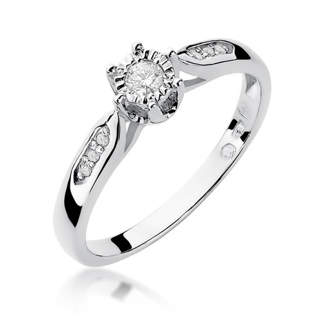 Inel Aur 14k cu Diamant Natural 0.13 ct