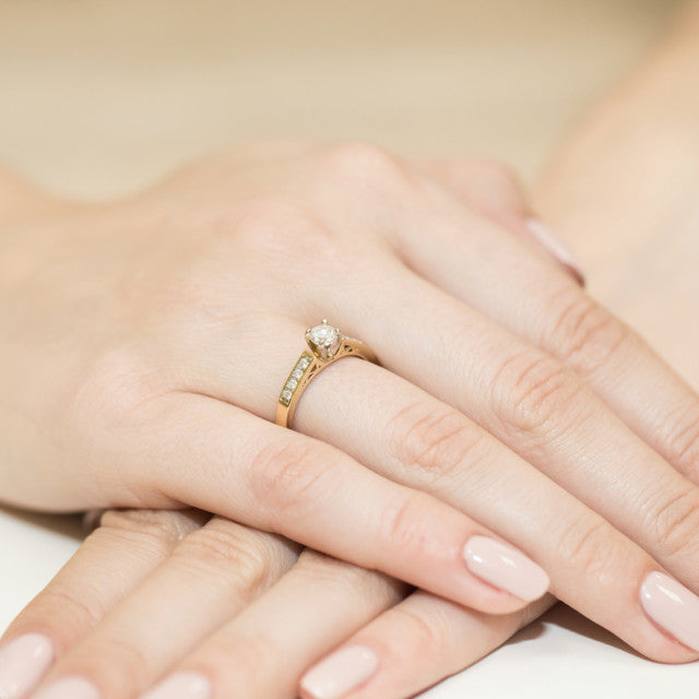 Inel Aur 14K cu Diamante Naturale 0.42 ct