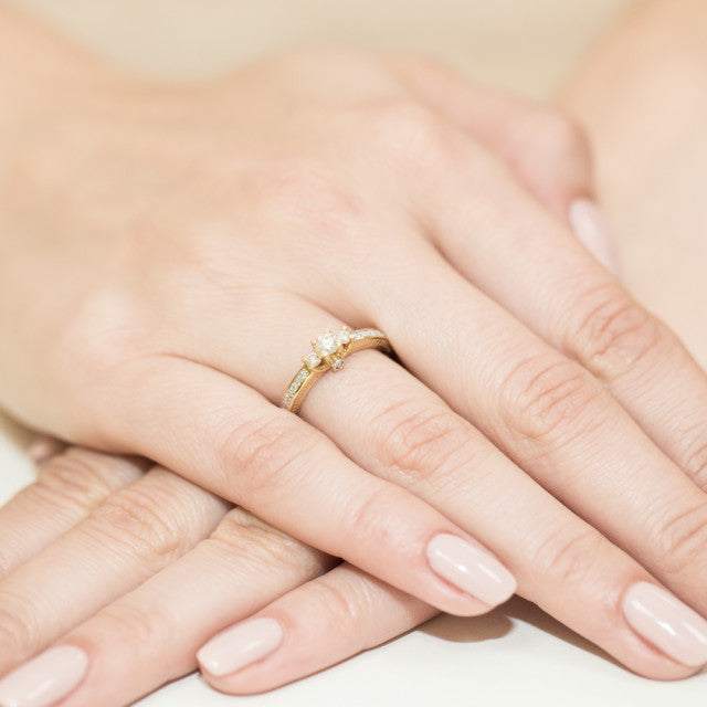 Inel Aur 14K cu Diamante Naturale 0.42 ct