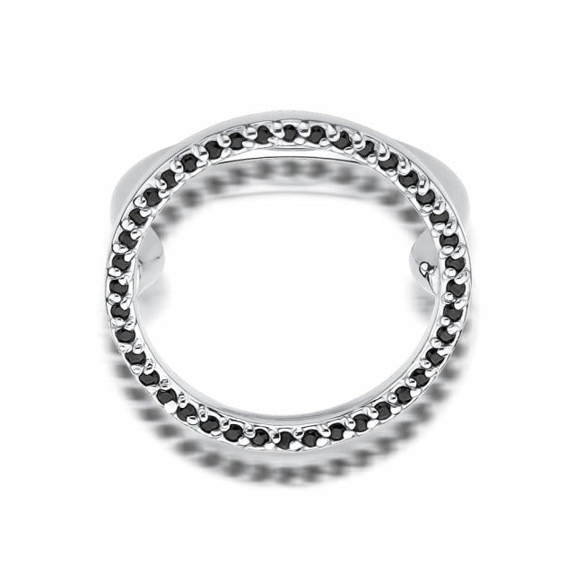 Inel Aur 14k cu Diamante Naturale Negre 0.20 ct