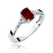 Inel Aur 14k cu Garnet 0.70 ct si Diamante Naturale 0.03 ct