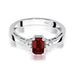 Inel Aur 14k cu Garnet 0.70 ct si Diamante Naturale 0.03 ct