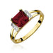 Inel Aur 14k cu Garnet 1.30 ct si Diamante Naturale 0.03 ct