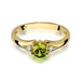 Inel Aur 14K cu Peridot 0.60 ct si Diamante Naturale Naturale 0.03 ct