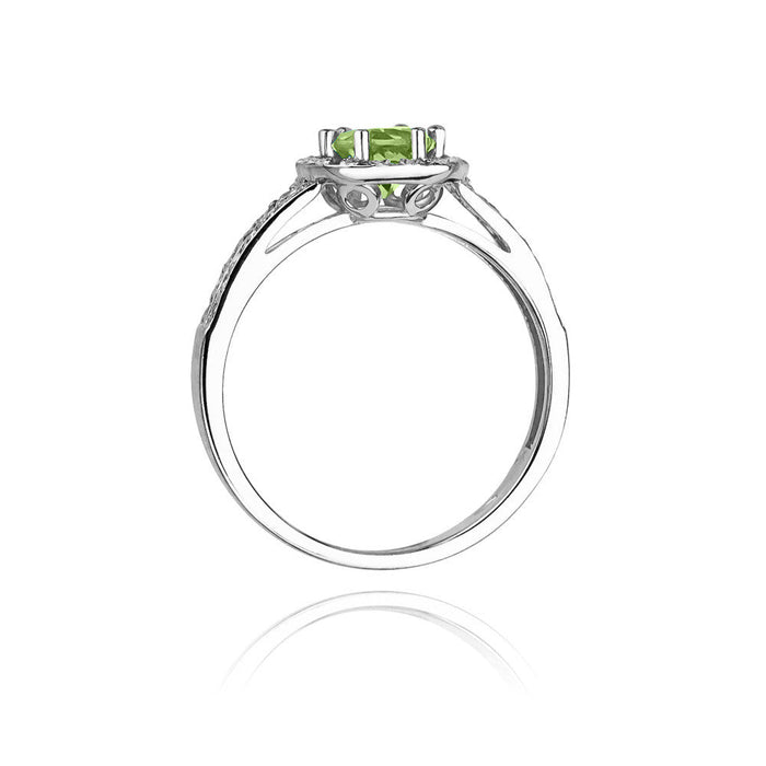 Inel Aur 14k cu Peridot 0.60 ct si Diamante Naturale 0.20 ct