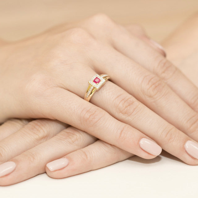 Inel Aur 14K cu Rubin 0.20 ct