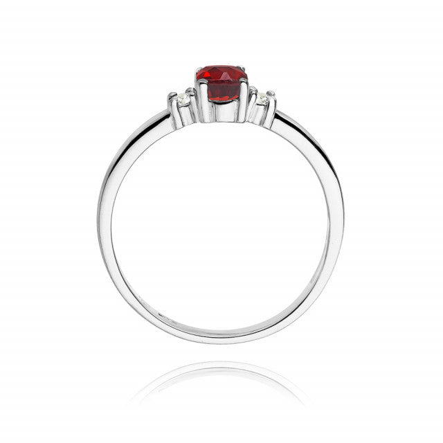 Inel Aur 14K cu Rubin 0.60 ct si Diamante Naturale 0.08 ct
