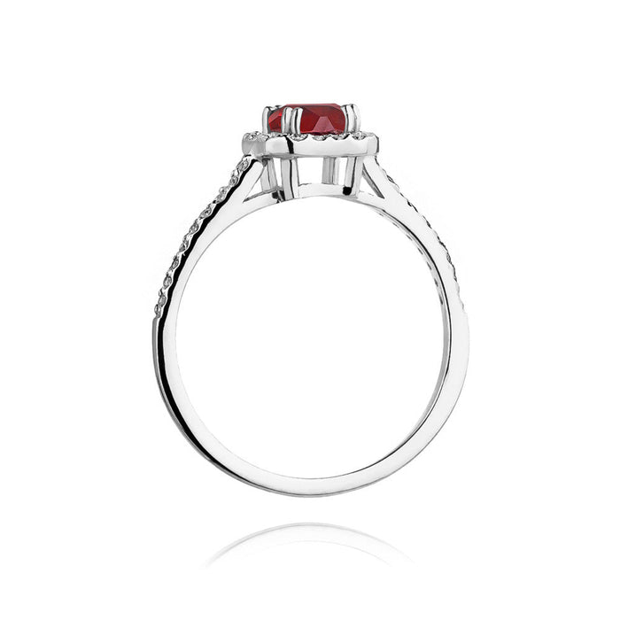 Inel Aur 14k cu Rubin 0.80 ct si Diamante Naturale 0.22 ct