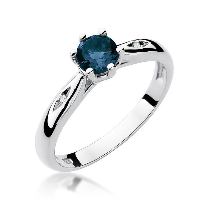 Inel Aur 14k cu Safir 0.50 ct si Diamante Naturale 0.01 ct