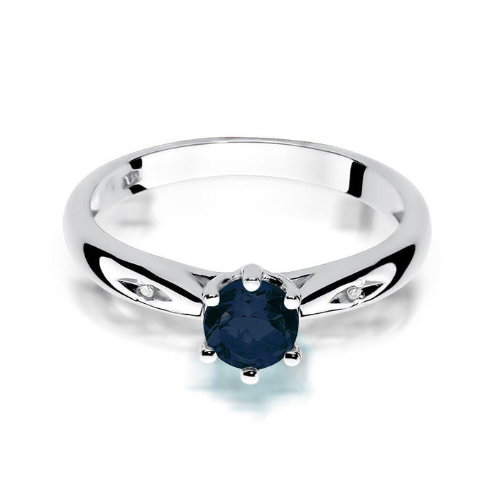Inel Aur 14k cu Safir 0.50 ct si Diamante Naturale 0.01 ct