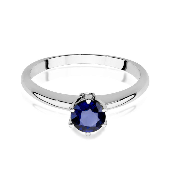 Inel Aur 14K cu Safir 0.50 ct si Diamante Naturale 0.04 ct