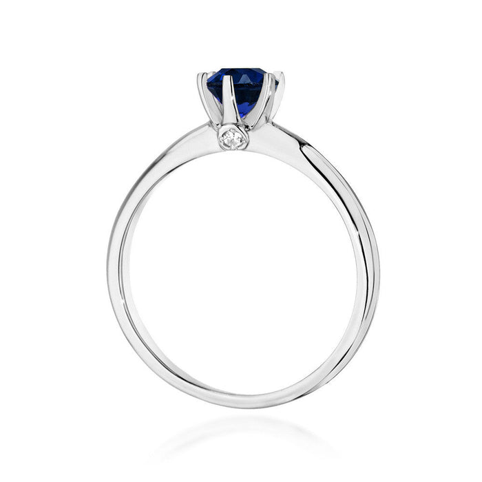 Inel Aur 14K cu Safir 0.50 ct si Diamante Naturale 0.04 ct