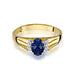 Inel Aur 14K cu Safir 0.70 ct si Diamante Naturale 0.05 ct
