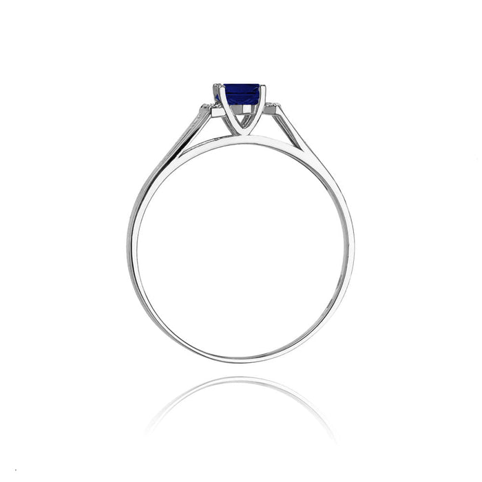Inel Aur 14K cu Safir 0.70 ct si Diamante Naturale 0.05 ct