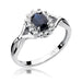 Inel Aur 14K cu Safir 0.70 ct si Diamante Naturale 0.12 ct