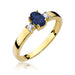 Inel Aur 14K cu Safir 0.70 ct si Diamante Naturale 0.08 ct