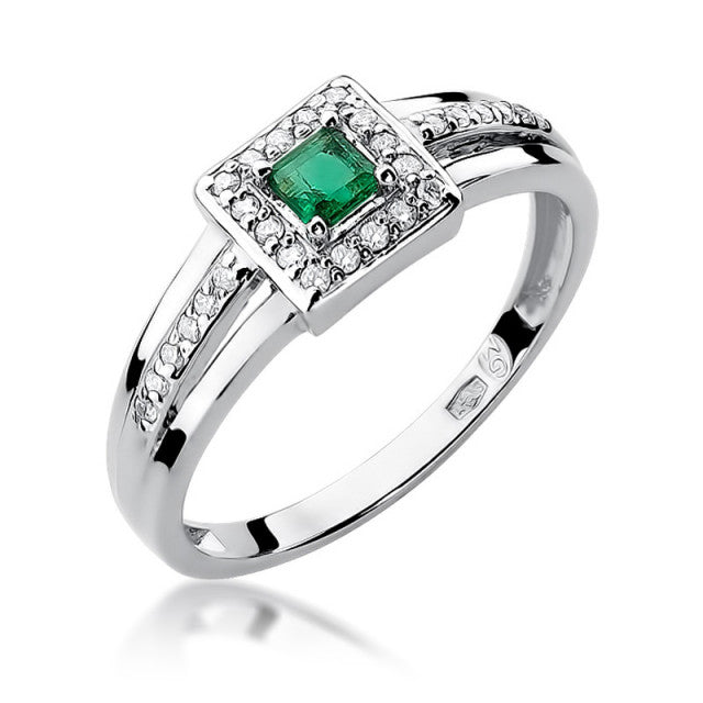 Inel Aur 14K cu Smarald 0.15 ct