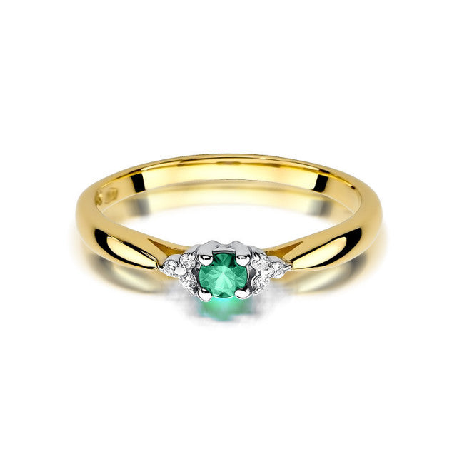 Inel Aur 14K cu Smarald 0.15 ct
