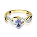 Inel Aur 14K cu Tanzanit 0.40 ct si Diamante Naturale 0.05 ct