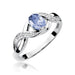 Inel Aur 14K cu Tanzanit 0.40 ct si Diamante Naturale 0.05 ct