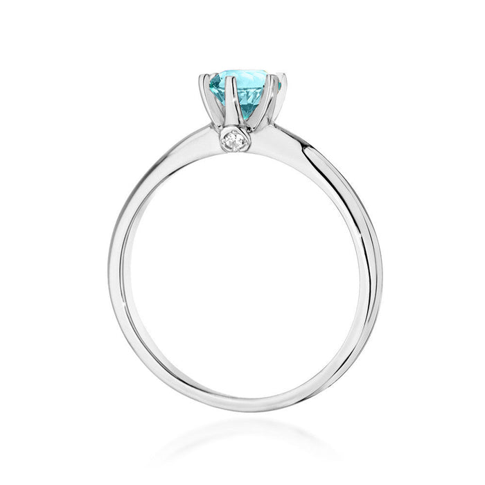 Inel Aur 14K cu Topaz 0.50 ct si Diamante Naturale 0.04 ct