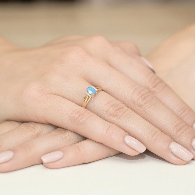 Inel Aur 14K cu Topaz 0.50 ct