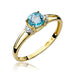Inel Aur 14K cu Topaz Swiss 0.70 ct si Diamante Naturale 0.01 ct