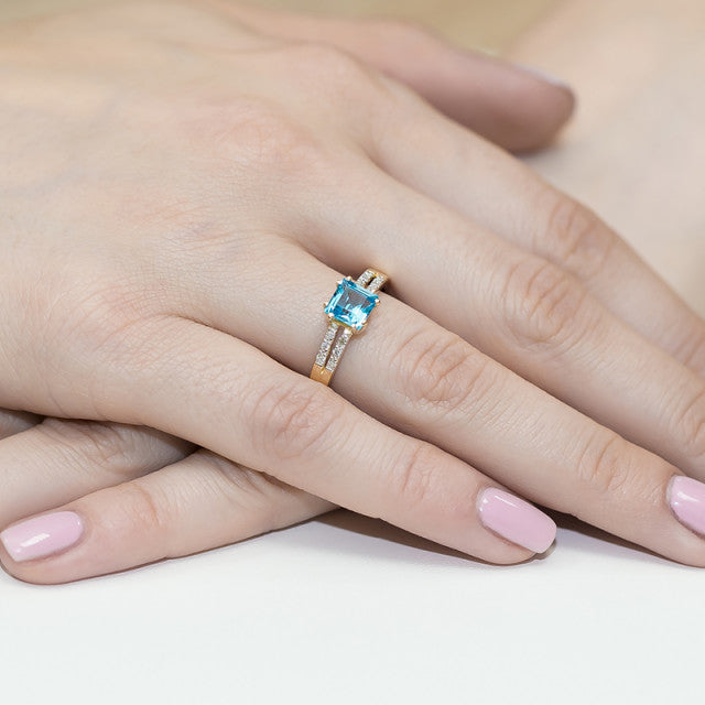 Inel Aur 14K cu Topaz 1.10 ct