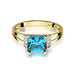 Inel Aur 14K cu Topaz 1.40 ct si Diamante Naturale 0.03 ct