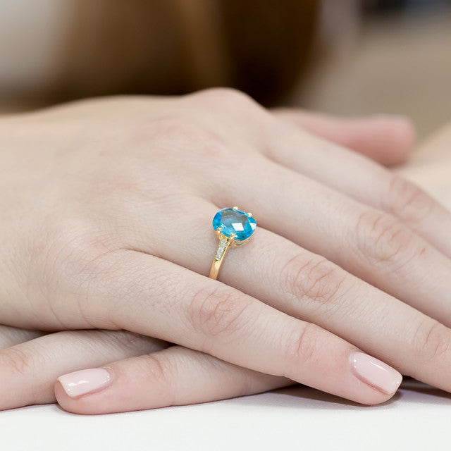 Inel Aur 14K cu Topaz 2.40 ct