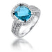 Inel Aur 14K cu Topaz Swiss 3.00 ct si Diamante Naturale 0.32 ct