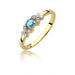 Inel Aur 14K cu Topaz Swiss 0.15 ct si Diamante Naturale 0.02 ct