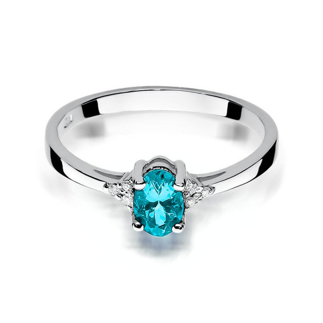 Inel Aur 14K cu Topaz Albastru 0.50 ct