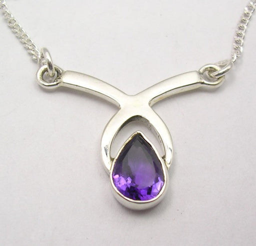 Lantisor Argint 925 cu Ametist, 44.6 cm lungime