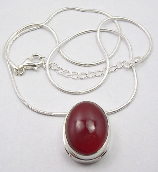 Lantisor Argint 925 cu Carnelian 46.5 cm lungime