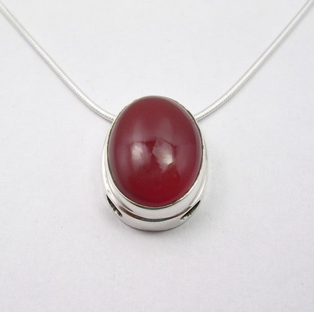 Lantisor Argint 925 cu Carnelian 46.5 cm lungime