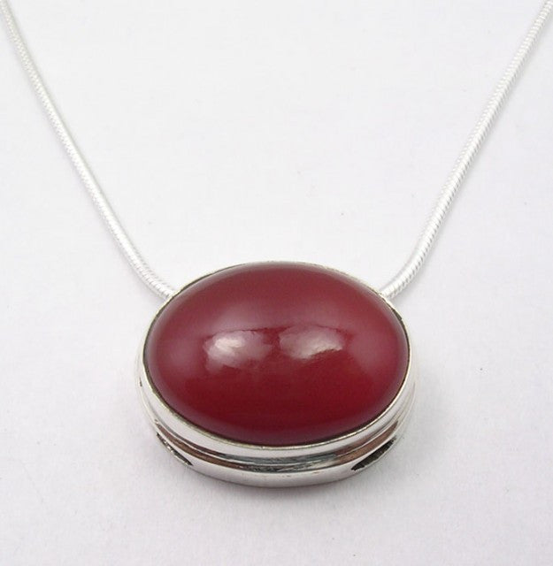 Lantisor Argint 925 cu Carnelian 46.5 cm lungime