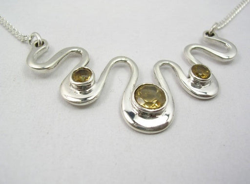 Lantisor Argint 925 cu Citrin 43.5 cm lungime