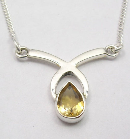 Lantisor Argint 925 cu Citrin 44.6 cm lungime