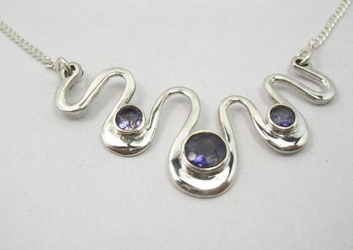 Lantisor Argint 925 cu Iolit 43.5 cm lungime