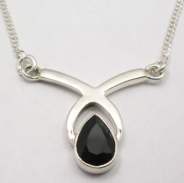 Lantisor Argint 925 cu Onix Negru 44.6 cm lungime