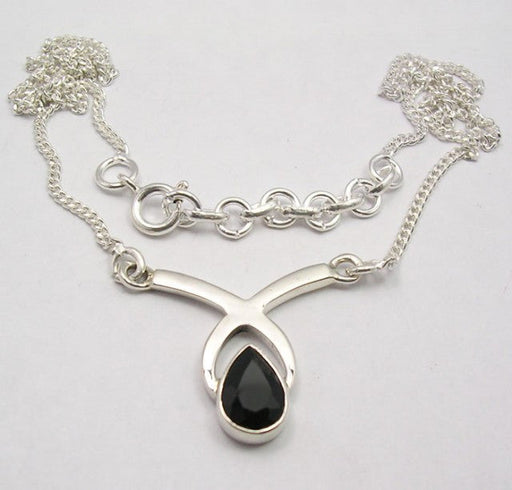 Lantisor Argint 925 cu Onix Negru 44.6 cm lungime