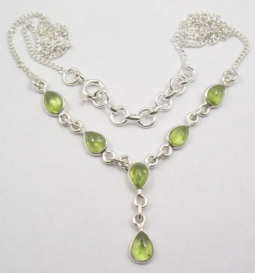 Lantisor Argint 925 cu Peridot 47.5 cm lungime