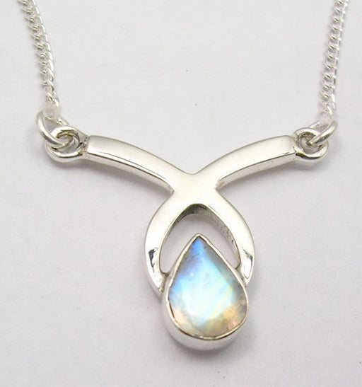 Lantisor Argint 925 cu Piatra Lunii 44.6 cm lungime