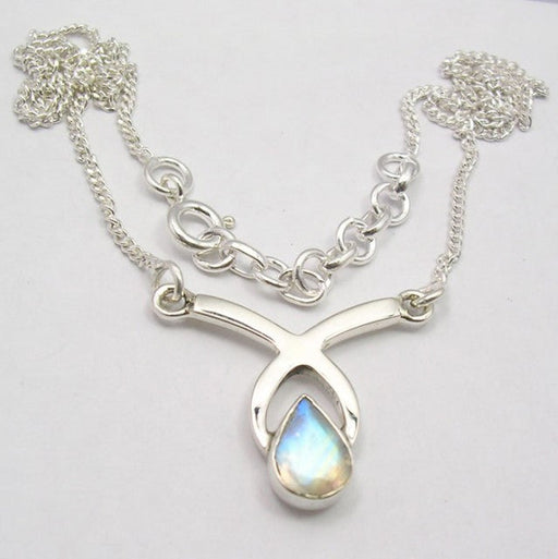 Lantisor Argint 925 cu Piatra Lunii 44.6 cm lungime