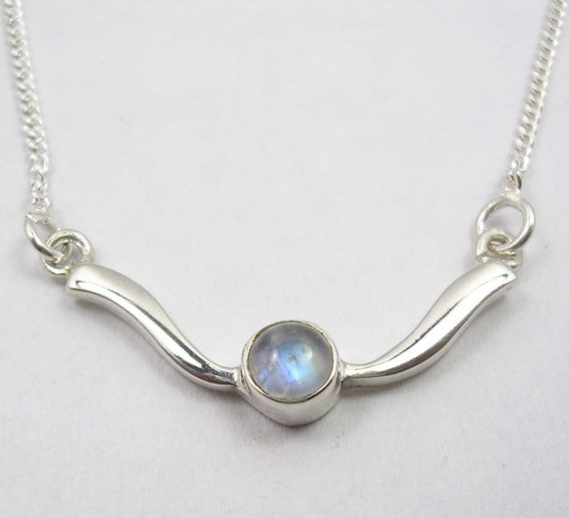 Lantisor Argint 925 cu Piatra Lunii 45 cm lungime