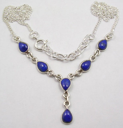 Lantisor Argint 925 Lapis Lazuli 47.5 cm lungime