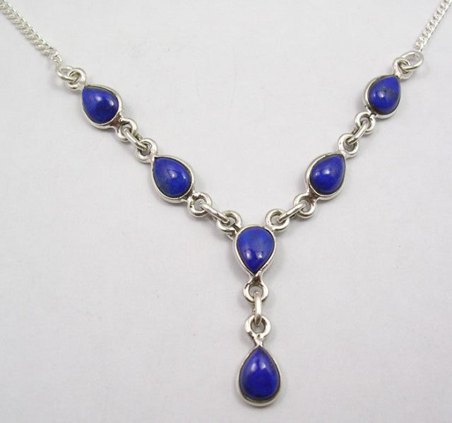 Lantisor Argint 925 Lapis Lazuli 47.5 cm lungime