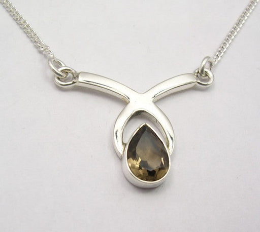 Lantisor Argint cu Cuart Fumuriu 44.6 cm lungime