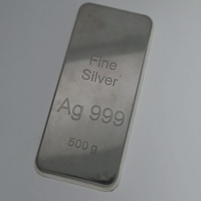 Slitek ryzího stříbra 999 500 gramů